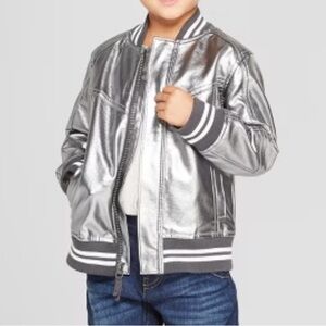 OshKosh B'gosh Kids Silver Bomber Jacket 2T Casual Zip-Up